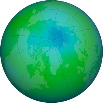Arctic ozone map for 1993-08